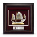 16" x 16" VIP Frame with Gold Plated Pewter - Wealth Ship