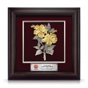 16" x 16" VIP Frame with Gold Plated Pewter - Bunga Raya 2 Flowers (Hibiscus)