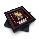 16" x 16" VIP Frame with Gold Plated Pewter - Bunga Raya 2 Flowers (Hibiscus)