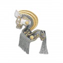 6" x 6" Frame with Gold Plated Pewter : Kuda Kepang