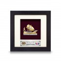 6" x 6" Frame with Gold Plated Pewter : Perahu Lepa Sabah