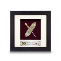 6" x 6" Frame with Gold Plated Pewter : Perisai Iban