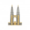 6" x 6" Frame with Gold Plated Pewter : Petronas Twin Towers