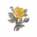 6" x 6" Frame with Gold Plated Pewter: Rose Flower