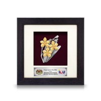 6" x 6" Frame with Gold Plated Pewter : Orchid 3 Flower (Anggerik) 6" x 6" Frame with Gold Plated Pewter : Orchid 3 Flower (Anggerik)