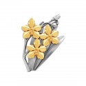 6" x 6" Frame with Gold Plated Pewter : Orchid 3 Flower (Anggerik)