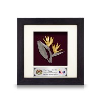 6" x 6" Frame with Gold Plated Pewter : Birds Of Paradise