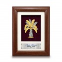 6.5" x 8.5" Solid Frame with Gold Plated Pewter - Kelapa Sawit (Oil Palm)