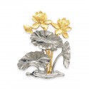 6.5" x 8.5" Solid Frame with Gold Plated Pewter : Lotus Flower (Bunga Teratai)