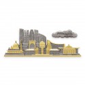 6.5" x 8.5" Solid Frame with Gold Plated Pewter : Putrajaya Landmark