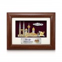6.5" x 8.5" Solid Frame with Gold Plated Pewter - Malaysia Landmark