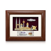 6.5" x 8.5" Solid Frame with Gold Plated Pewter - Malaysia Landmark