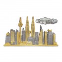 6.5" x 8.5" Solid Frame with Gold Plated Pewter - Kuala Lumpur Landmark