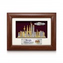 6.5" x 8.5" Solid Frame with Gold Plated Pewter - Kuala Lumpur Landmark