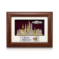 6.5" x 8.5" Solid Frame with Gold Plated Pewter - Kuala Lumpur Landmark 6.5" x 8.5" Solid Frame with Gold Plated Pewter - Kuala Lumpur Landmark