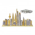 6.5" x 8.5" Solid Frame with Gold Plated Pewter - Kuala Lumpur Landmark