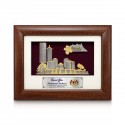 6.5" x 8.5" Solid Frame with Gold Plated Pewter - Sabah Landmark