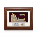 6.5" x 8.5" Solid Frame with Gold Plated Pewter - Sarawak Landmark