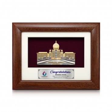 6.5" x 8.5" Solid Frame with Gold Plated Pewter - Perdana Putra Building