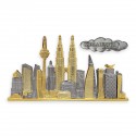 6.5" x 8.5" Solid Frame with Gold Plated Pewter - Kuala Lumpur Landmark