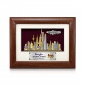 6.5" x 8.5" Solid Frame with Gold Plated Pewter - Kuala Lumpur Landmark