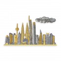 6.5" x 8.5" Solid Frame with Gold Plated Pewter - Kuala Lumpur Landmark