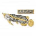 6.5" x 8.5" Solid Frame with Gold Plated Pewter - Asian Arowana