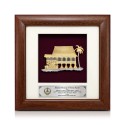 7" x 7" Frame with Gold Plated Pewter - Rumah Melayu (Malay House)