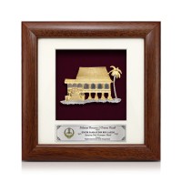 7" x 7" Frame with Gold Plated Pewter - Rumah Melayu (Malay House)