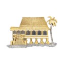 7" x 7" Frame with Gold Plated Pewter - Rumah Melayu (Malay House)