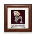7" x 7" Solid Frame with Gold Plated Pewter - Kuda Kepang