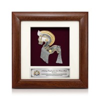 7" x 7" Solid Frame with Gold Plated Pewter - Kuda Kepang