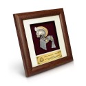 7" x 7" Solid Frame with Gold Plated Pewter - Kuda Kepang