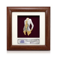 7" x 7" Solid Frame with Gold Plated Pewter - Kebaya Nyonya