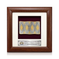 7" x 7" Solid Frame with Gold Plated Pewter - Songket