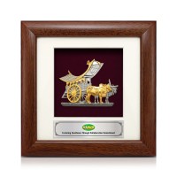7" x 7" Solid Frame with Gold Plated Pewter - Kereta Lembu 7" x 7" Solid Frame with Gold Plated Pewter - Kereta Lembu