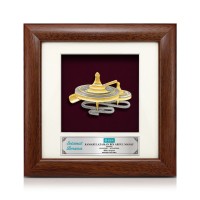 7" x 7" Solid Frame with Gold Plated Pewter - Gasing