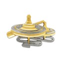 7" x 7" Solid Frame with Gold Plated Pewter - Gasing