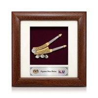 7" x 7" Solid Frame with Gold Plated Pewter - Kacip