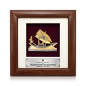 7" x 7" Frame with Gold Plated Pewter - Perahu Lepa Sabah