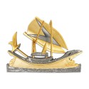 7" x 7" Frame with Gold Plated Pewter - Perahu Lepa Sabah