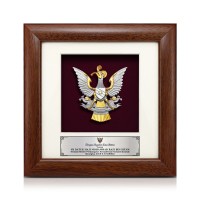 7" x 7" Solid Frame with Gold Plated Pewter - Coat of Arms of Sarawak (Logo Sarawak)