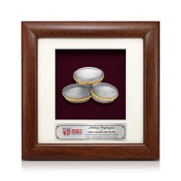 7" x 7" Solid Frame with Gold Plated Pewter - Kompang