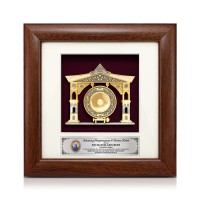 7" x 7" Solid Frame with Gold Plated Pewter - Gong