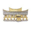 7" x 7" Solid Frame with Gold Plated Pewter - Rumah Minang