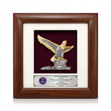 7" x 7" Solid Frame with Gold Plated Pewter - Eagle Langkawi