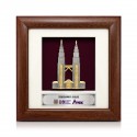 7" x 7" Solid Frame with Gold Plated Pewter : Petronas Twin Towers