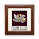 7" x 7" Frame with Gold Plated Pewter - Malaysian Fruits
