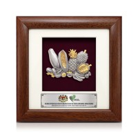 7" x 7" Frame with Gold Plated Pewter - Malaysian Fruits
