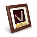 7" x 7" Solid Frame with Gold Plated Pewter - Sape